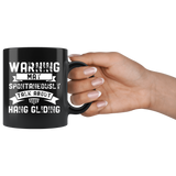 Warning May Spontaneously Talk About Hang Gliding 11oz Black Mug