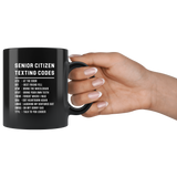 Senior Citizen Texting Codes ATD 11oz Black Mug