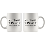 Vintage 1958 Aged To Perfection White Mug