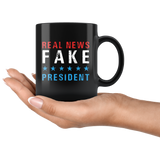 Real News Fake President 11oz Black Mug