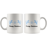 Merry Christmas Unicorns 11oz White Mug