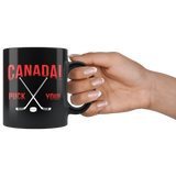 Canada! Puck You! 11oz Black Mug