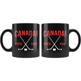 Canada! Puck You! 11oz Black Mug