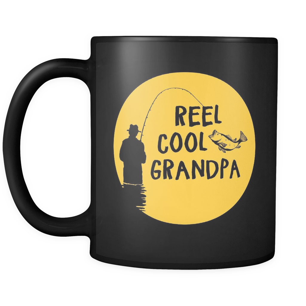 Reel Cool Grandpa Black Mug – oTZI Shirts