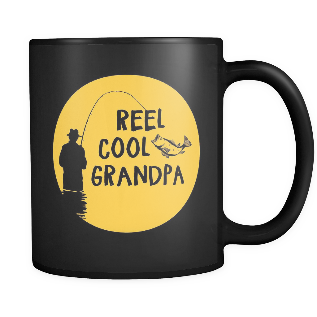 Reel Cool Grandpa Black Mug – oTZI Shirts