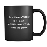 Life Without Coffee Black Mug