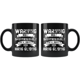 Warning May Spontaneously Talk About Hang Gliding 11oz Black Mug