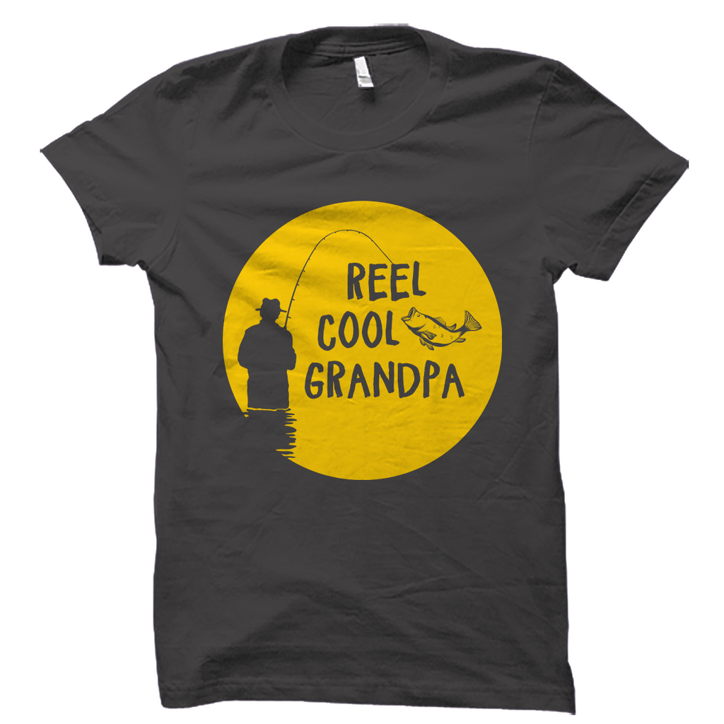 Reel Cool Grandpa Fishing For Dad Or Grandpa Back Print Long
