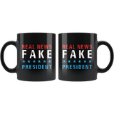 Real News Fake President 11oz Black Mug