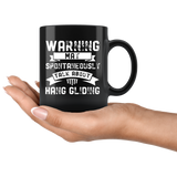 Warning May Spontaneously Talk About Hang Gliding 11oz Black Mug